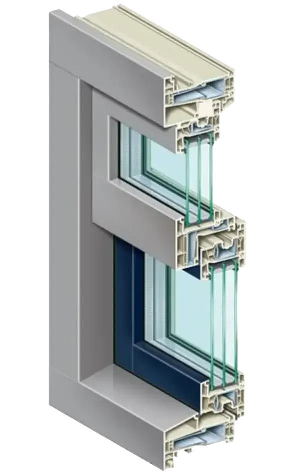 dwarsdoorsnede kozijn K-vision city.