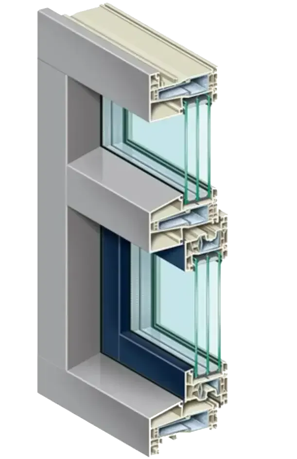 dwarsdoorsnede van kozijn K-vision Cube.